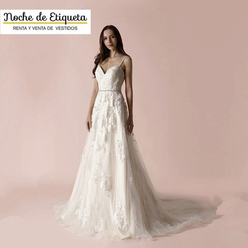 Vestido De Novia Corte Recto Tirantes Escote Corazón
