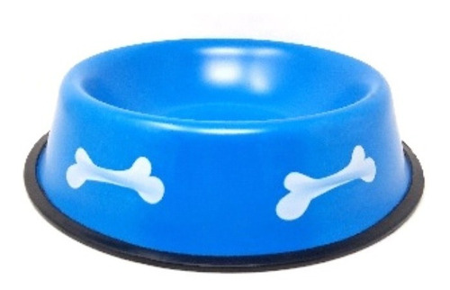 Comedero Para Mascota 37980 Azul Diametro 25,5cm Alto 6,7cm