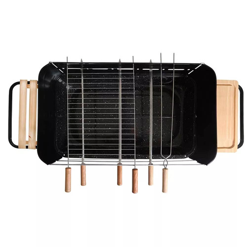 Parrillero Parrilla Portátil Mor Jardín Rodeio A Carbon. Movil Con Ruedas, Mesas Auxiliares Y Accesorios