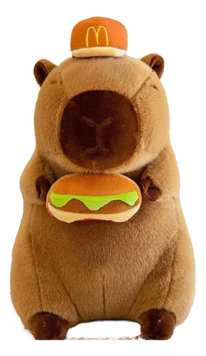 Peluche Capibara Gorrito De Mcdonald's Y Hamburguesa (30cm) Capibara