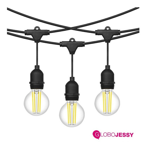 Imagen 6 de 10 de Guirnalda Vintage Luces Led Para Exterior 10 Mts 20 Focos