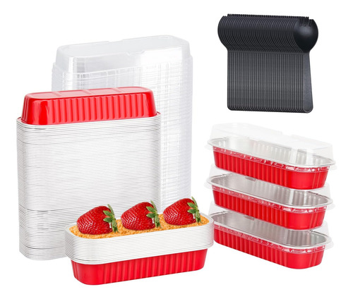 Mini Moldes Desechables Para Tartas Lnyzqus Con Tapa, Paq...