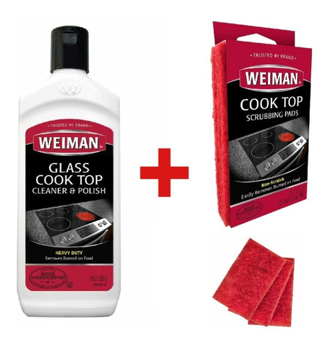 Kit Esponjas + Crema Para Limpiar Vitroceramica Weiman