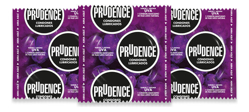 Paquete De Condones Marca Prudence Sabior Uva 100 Pz