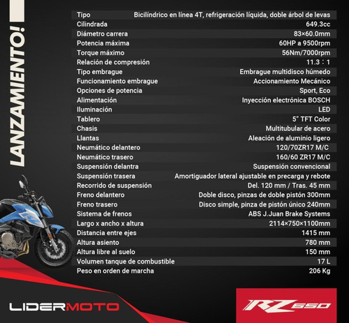 Imagen 16 de 16 de Nueva Cfmoto Rz 650 By Zanella Lidermoto San Justo Cf Moto