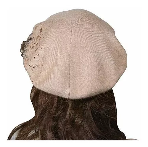 reversible de color sólido de cachemira de punto cálido boina gorra para mujeres niñas ZLYC Sombrero de boina francesa 