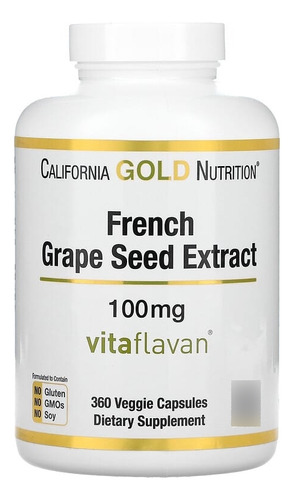 California Gold Extr Semilla Uva Francesa 100 Mg 360 Cap Sfn