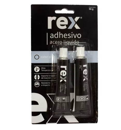 Pack De 12 -rex Acero Liquido Gris Es-520 Blister 56gr