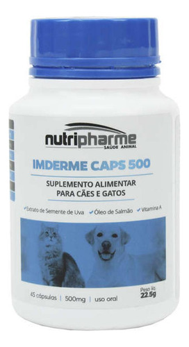 Suplemento Imderme Caps 500 Nutripharme 45 Cápsulas