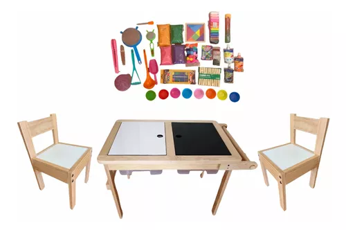 Mesa Sensorial Multifuncional Montessori Con Portarollo