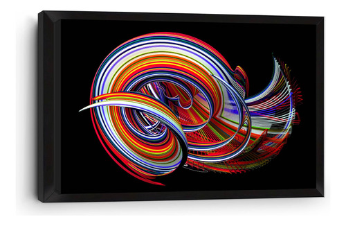 Cuadro Canvas Marco Inglés Render 3d Fondo Negro 80x120cm