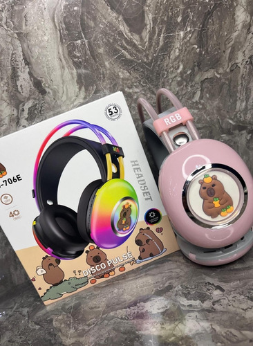 Auriculares Capybara Capibara Carpincho Con Luz De Colores