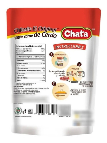 Chilorio Chata Tradicional De Cerdo 215g