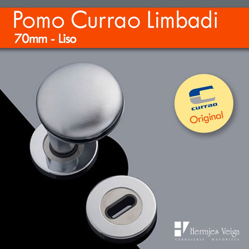 Pomo Giratorio Liso Roseta 70 Mm Aluminio Centrado P/ Puerta