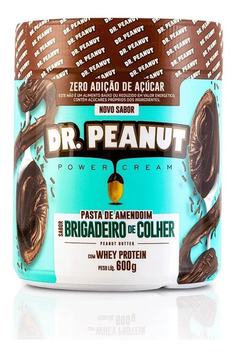 Pasta De Amendoim Com Whey Protein - 600g - Dr. Peanut Sabor Brigadeiro De Colher