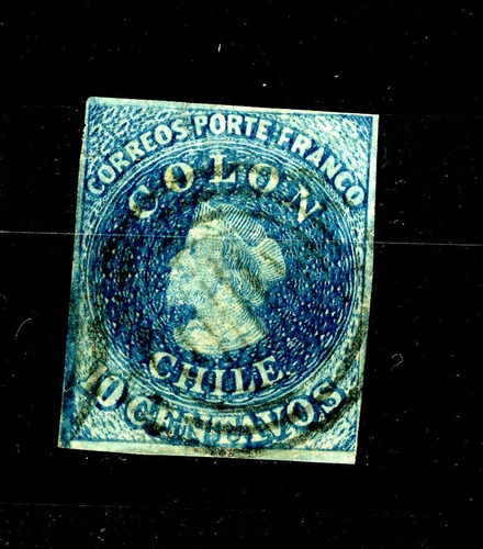 Sellos Postales De Chile. Primera Emisión N° 8, Años 1856-60