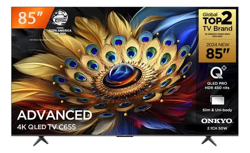 Smart Tv Qled 85 Google Tv Uhd 4k Tcl C655 C/comando De Voz