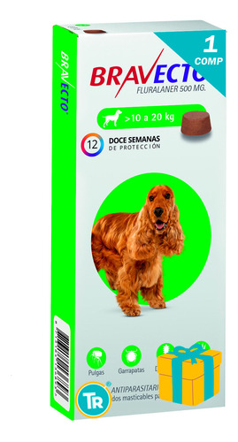 Antiparasitario Perro Bravecto 500mg - 10 A 20 Kg