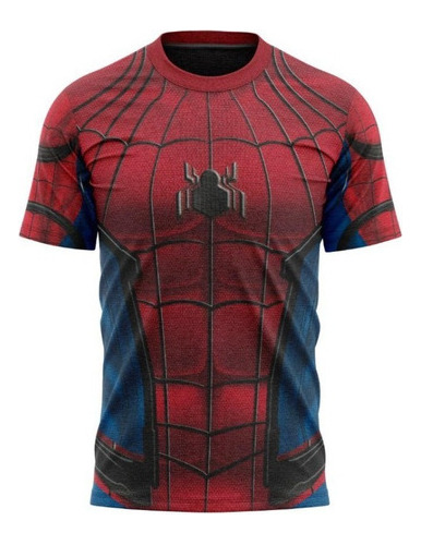 Camiseta Adulto - Traje Homem Aranha Red - Dryfit Tecido