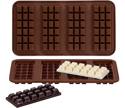 Molde Horneable Para Chocolates Forma De Barras Marron 2 Pzs