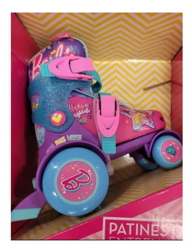 Mini Patines Barbie Ajustables 16-19 Rosa