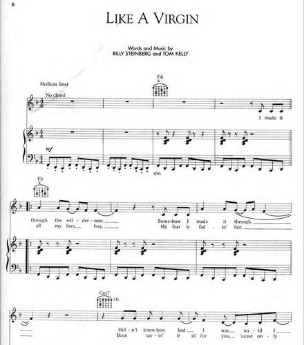 Libro De Partituras Digital De Madonna Like A Virgin