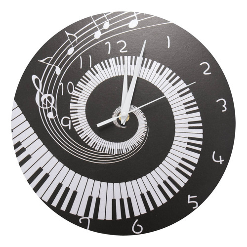 Elegante Reloj De Teclado For Piano, Notas Musicales, Redon