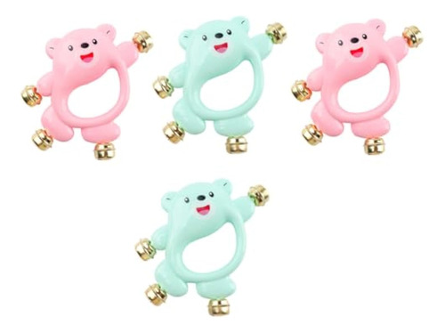 Bestonzon 4pcs Baby Rattle Handheld Chewing Teether Handheld