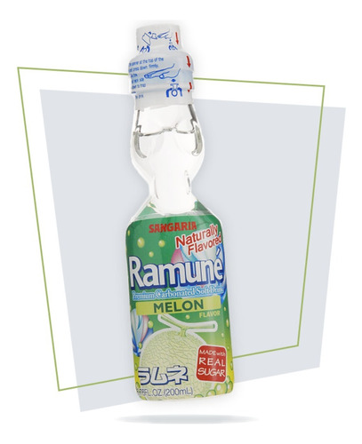 Refresco Japones Ramune Original Sabor Melon 200 Ml. 6 Pack