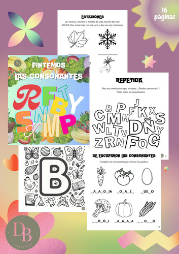 Libro Ebook Pdf Didáctico Imprimir Pintemos Las Consonantes