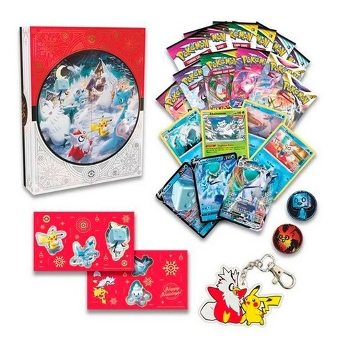 Imagen 3 de 3 de Caja De Cartas Y Calendario Pokémon Tcg Holiday Inglés 2022