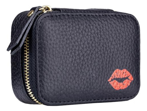 Estuche De Cuero Para Lápiz Labial Y Maquillaje Portátil