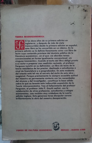 Teoria Microeconómica - C. E. Ferguson, J. P. Gould (Usado)