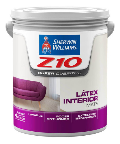 Latex Z10 Interior Supercubritivo X 1 Lts Sherwin Williams