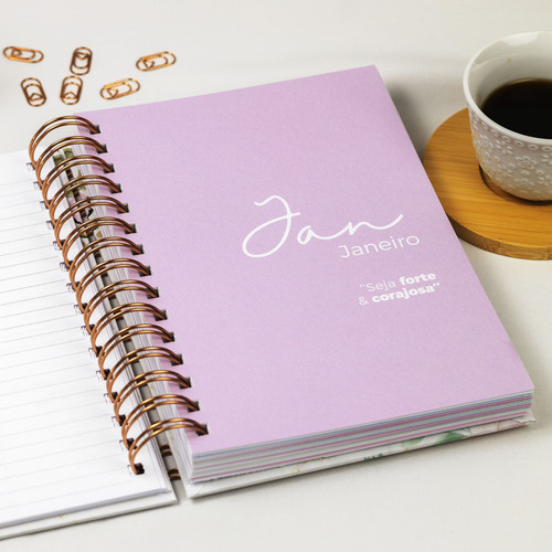 Planner Anual Personalizado Capa Inicial Holográfica Ano 2025 Capa L