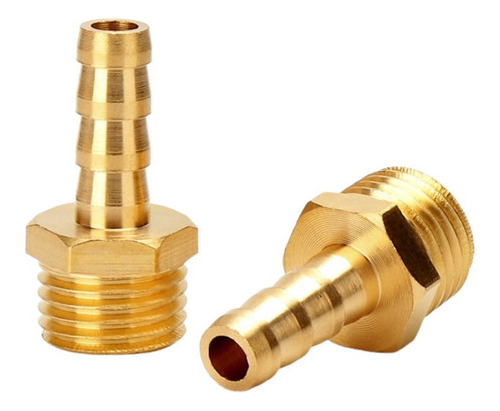 30 Adaptador Latão Espigão Macho Rosca 1/4 P/ Mangueira 5/16