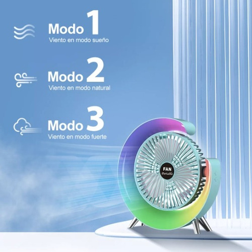 Ventilador De Sobremesa Led Ajustable 180° + 3 Velocidades A