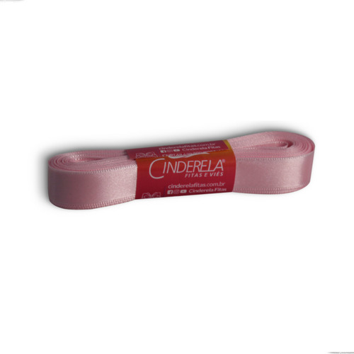 Fita Cetim Cinderela 15mm 10 Metros Laços Cor 011 Rosa Lisa