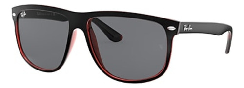 Anteojos de sol Ray-Ban RB4147 Standard con marco de nailon color matte black, lente grey clásica, varilla matte black de nailon