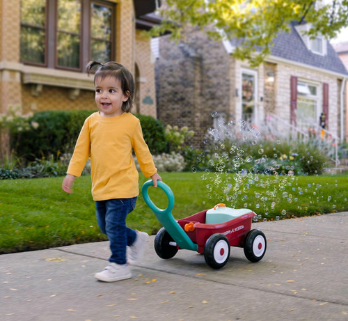 Caminador Para Niños Rojo Con Ruedas Y Máquina De Burbujas