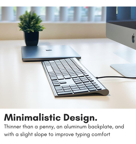 Teclado Usb Macally Ultra Delgado - Gris Espacial