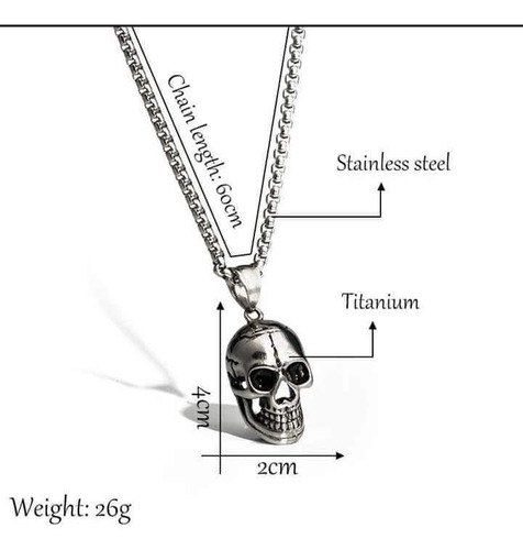 Collar De Acero Inoxidable Mod Calavera