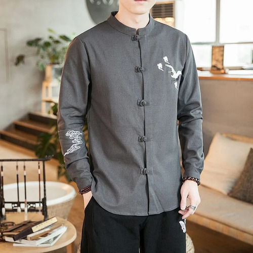Camiseta Masculina Tang Suit Uniform Plus, Jaqueta Oriental
