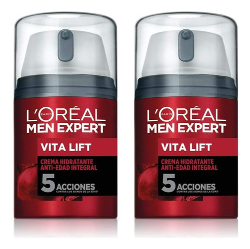 Pack 2 Cremas Antiarrugas Loreal  Vitalift Men Expert 50 Ml