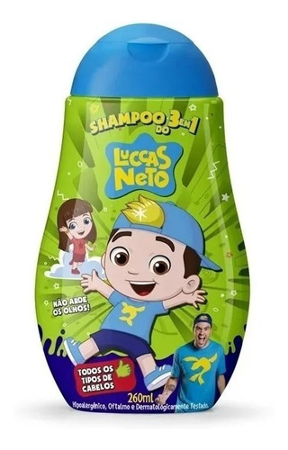  Kit Infantil Shampoo 3 Em 1 + Gel Fixador Cola Luccas Neto