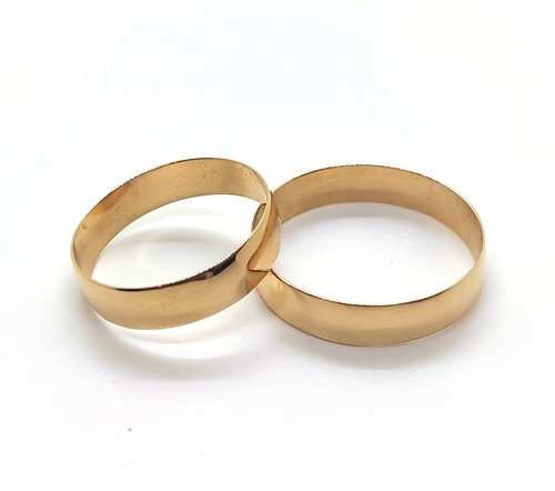 Par Alianzas Oro 18k Macizas Italiana 4,5mm Fotos Reales