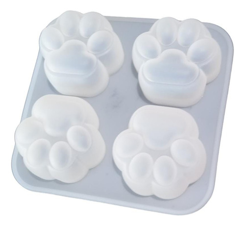 Molde Silicona 4 Patitas Huella Mascota Llaveros Resina Epox