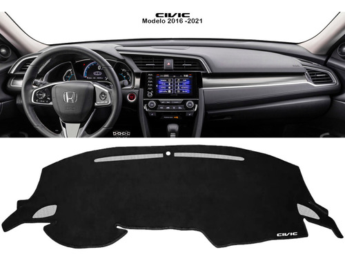 Cubretablero Bordado Honda Civic Modelo 2016 - 2021