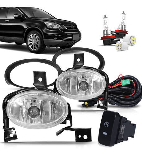 Kit Farol De Milha Crv 2010 2011 Mold Preta