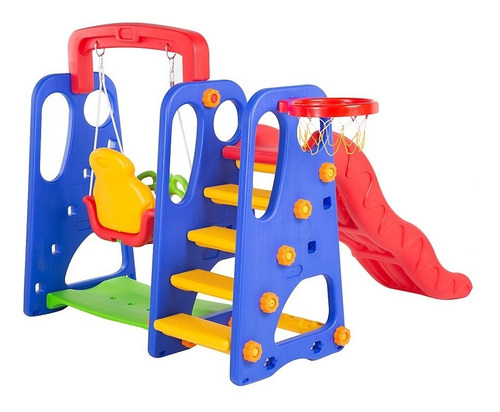 Set 3 En 1 Tobogán Resbalin Columpio Bebe Aro Basquetbal